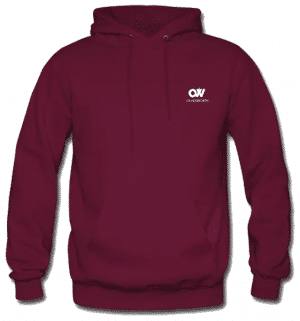 Maroon print cotton hoodie